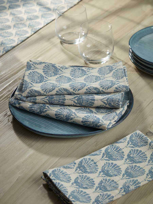 Cotton Table Runner - Swedish Blue Print