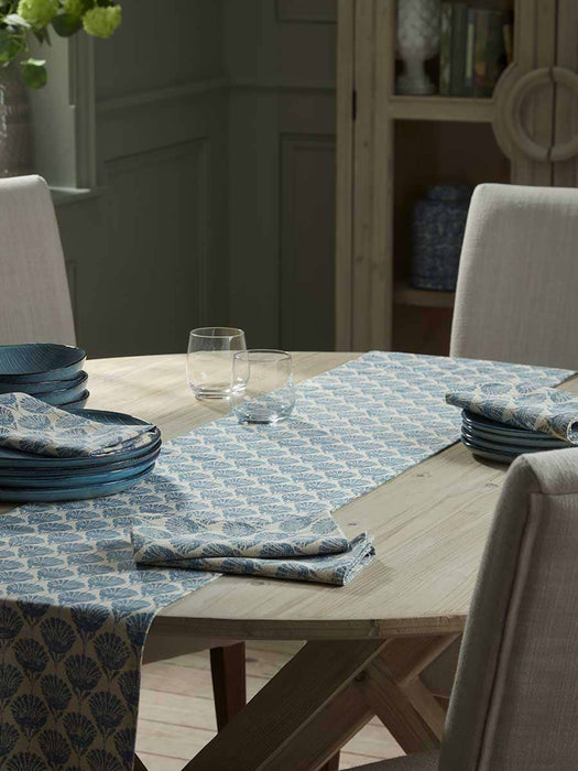 Cotton Table Runner - Swedish Blue Print