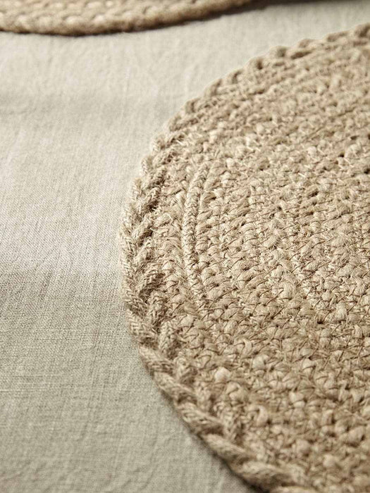 Four Braided Jute Placemats - Natural