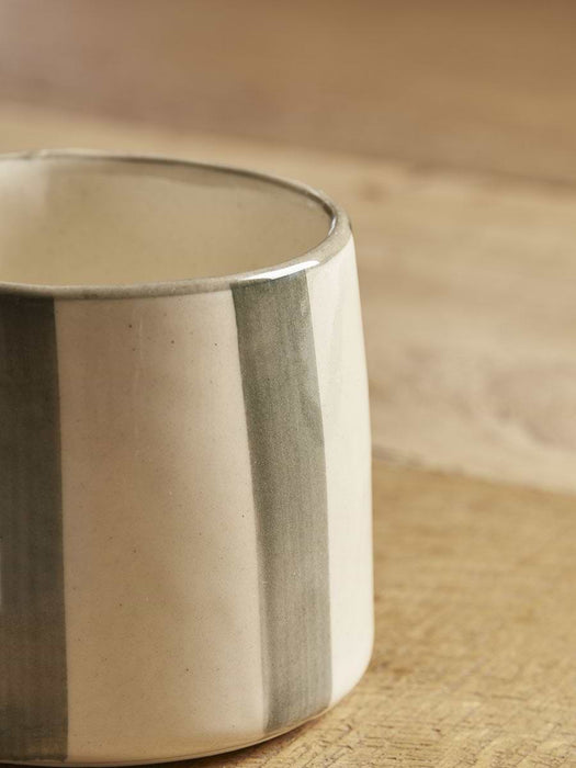 Two Striped Glazed Mugs