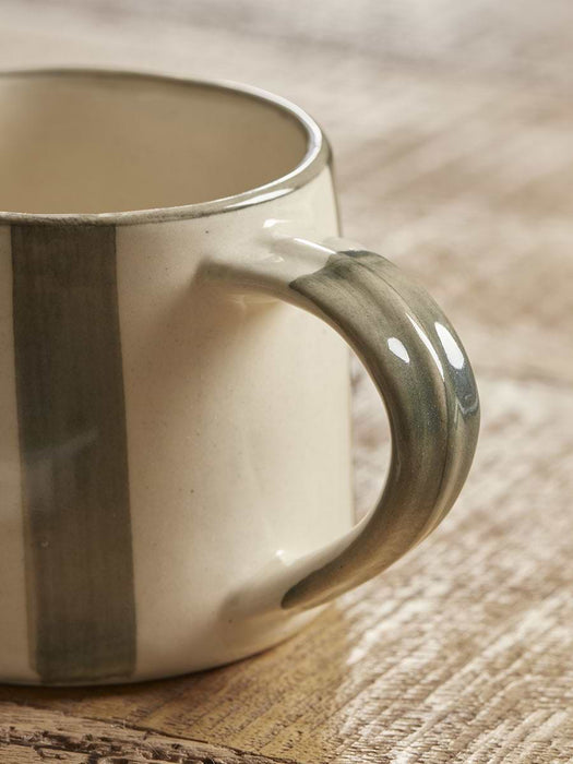 Two Striped Glazed Mugs