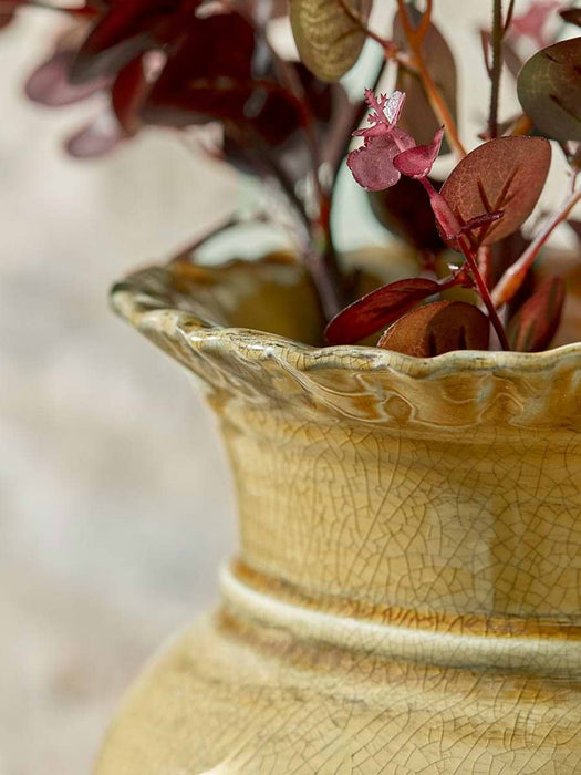 Glazed Urn Vase - Ochre