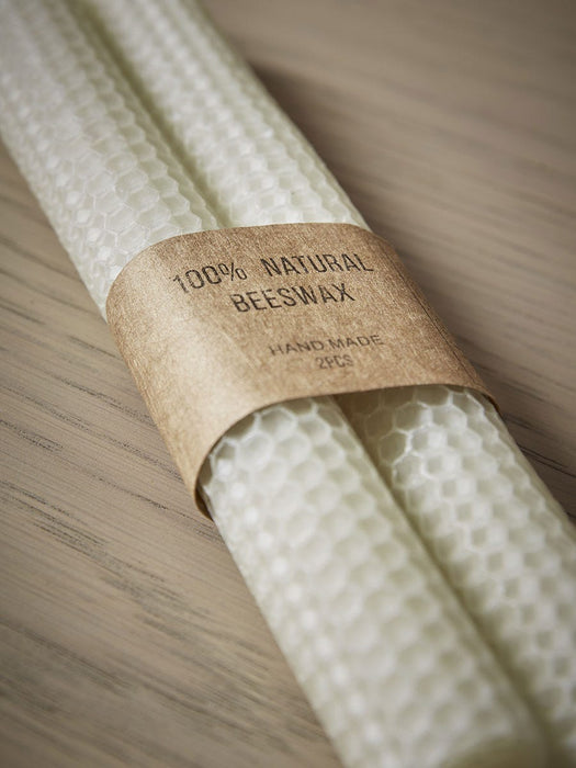 Two Beeswax Dinner Candles