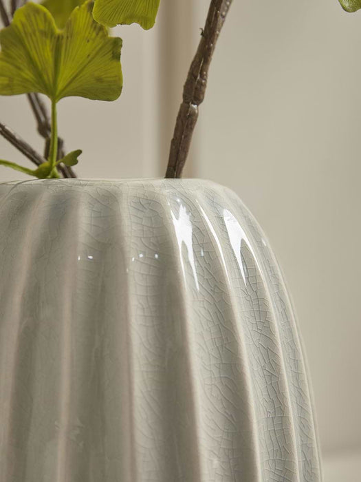 Fluted Vase - Soft Grey