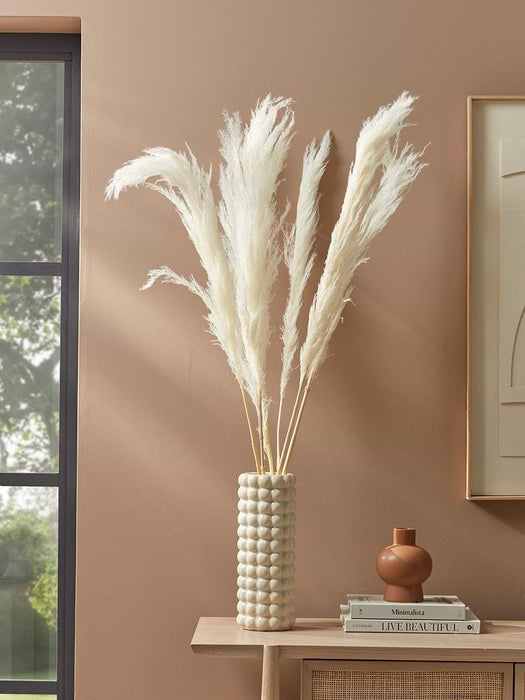 Six Pampas Grass Stems - Cream