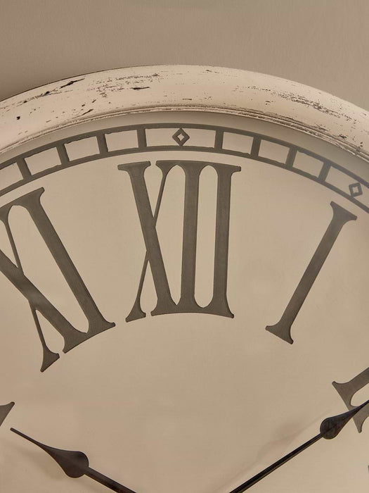 Whitewashed Embossed Clock
