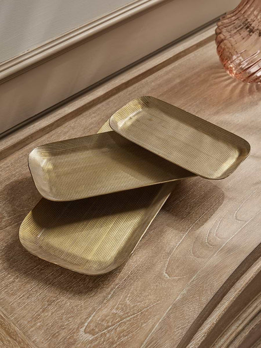 Three Golden Textured Trays