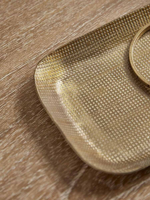 Three Golden Textured Trays