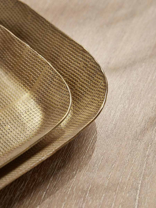 Three Golden Textured Trays
