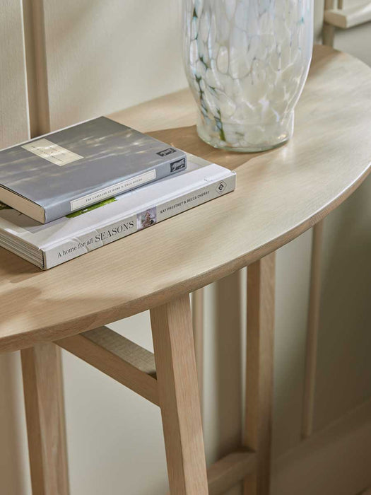 Oak Crescent Console Table
