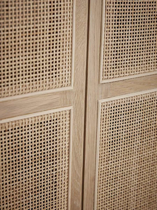 Arched Wicker Display Cabinet