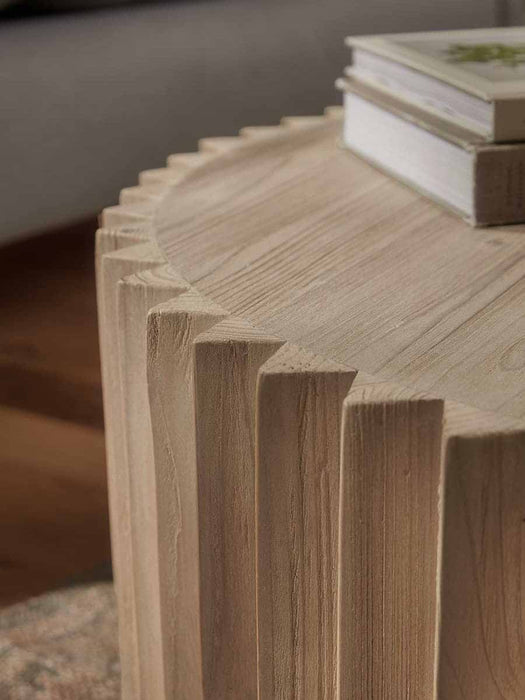 Wooden Ribbed Coffee Table