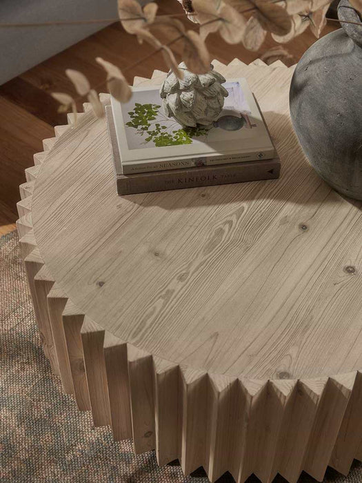 Wooden Ribbed Coffee Table