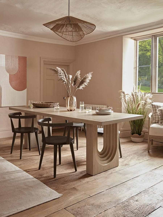 Tapered Arch Rectangle Dining Table - 6 Seater