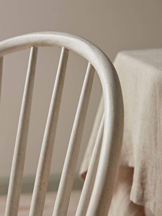 White Wooden Spindle back Dining Chair - Set of 2
