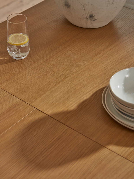 Weathered Oak Extendable Rectangle Dining Table - 6 to 8 Seater