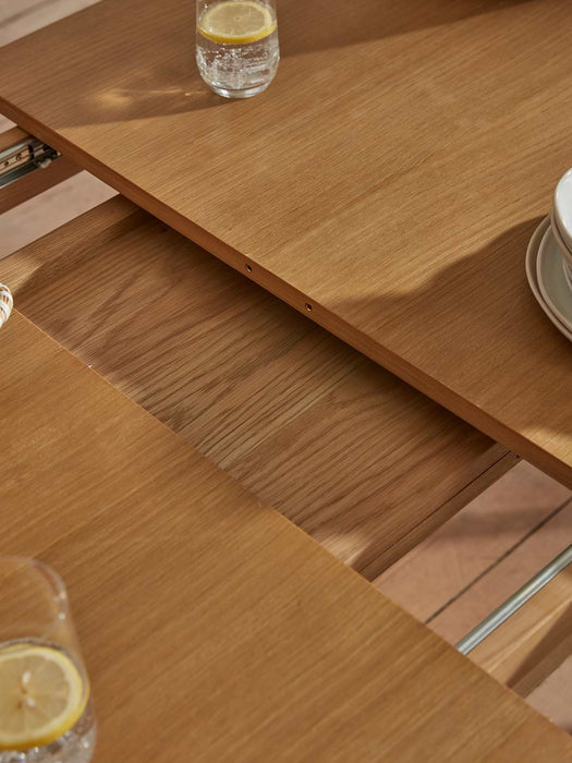 Weathered Oak Extendable Rectangle Dining Table - 6 to 8 Seater