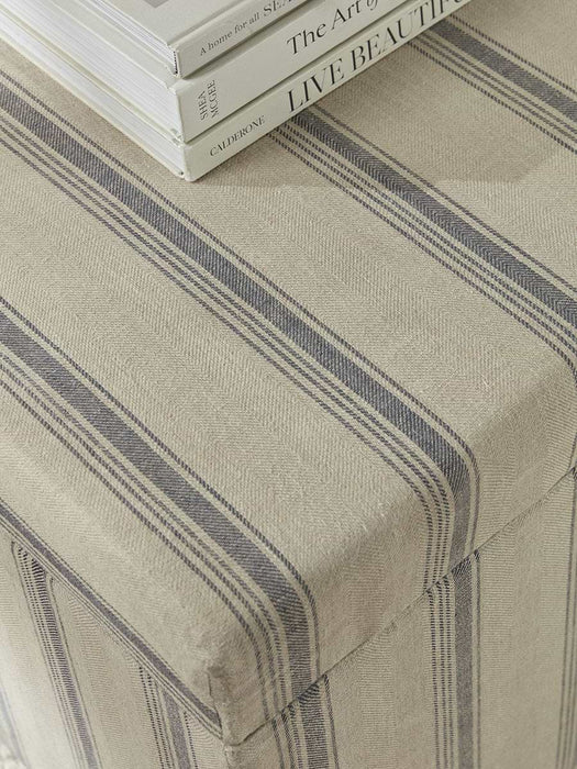 Oversized French Stripe Storage Ottoman