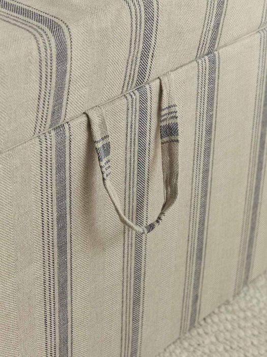 Oversized French Stripe Storage Ottoman