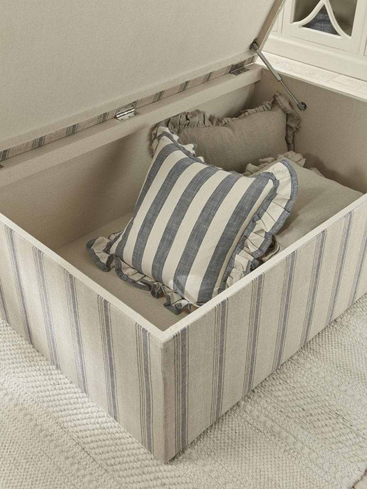 Oversized French Stripe Storage Ottoman