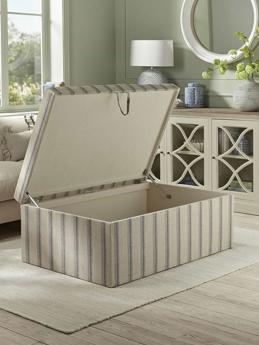Oversized French Stripe Storage Ottoman