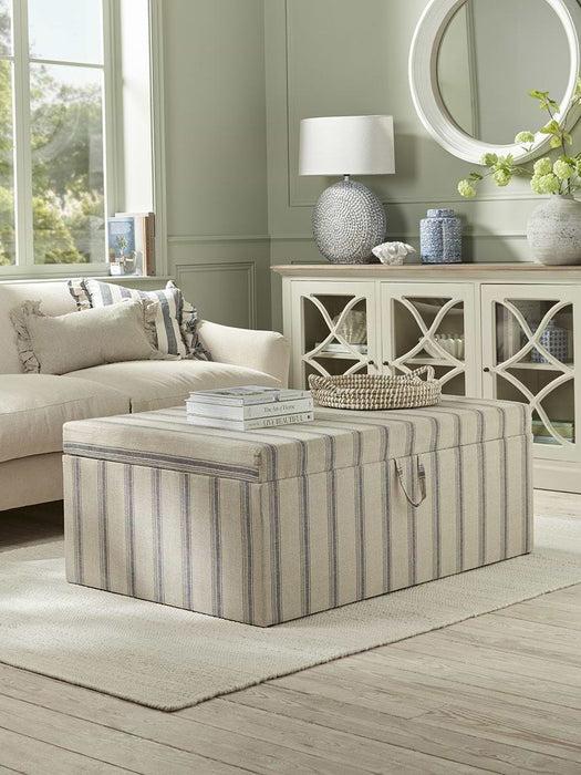 Oversized French Stripe Storage Ottoman