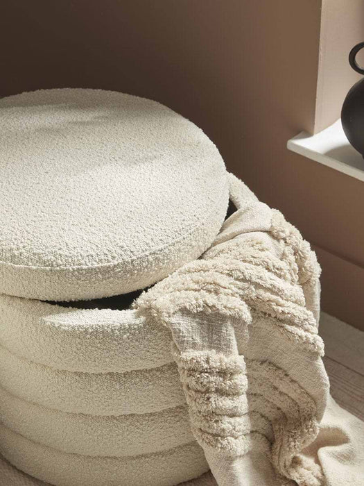 Ribbed Boucle Ottoman