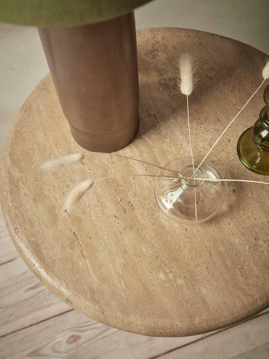 Travertine Side Table