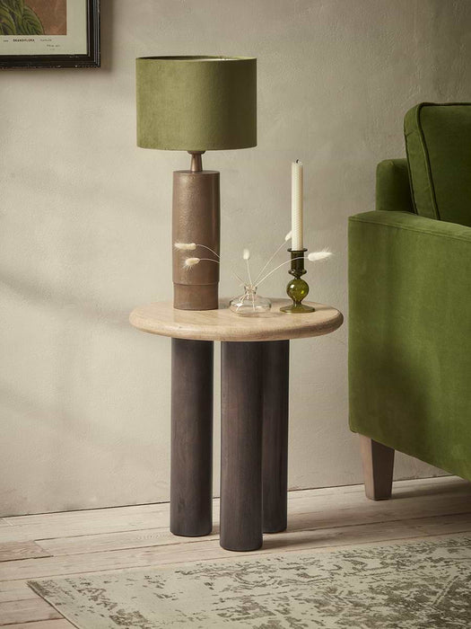 Travertine Side Table