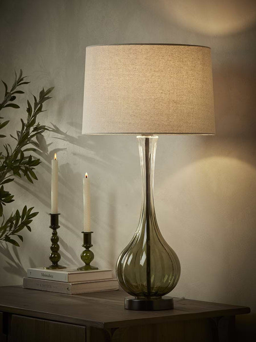 Green Glass Table Lamp