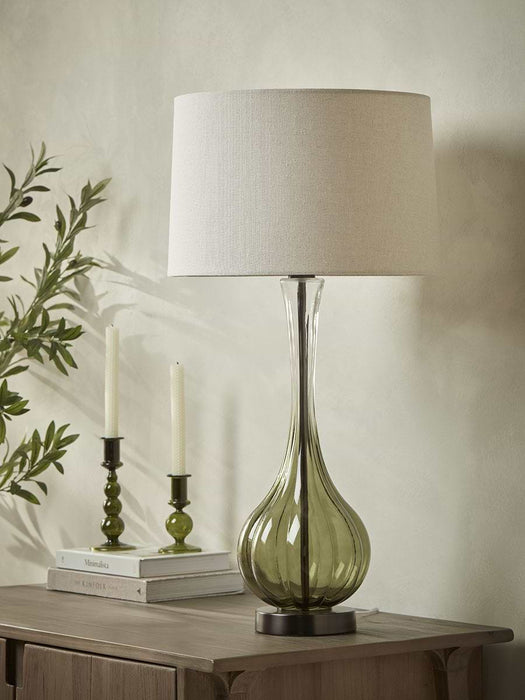 Green Glass Table Lamp