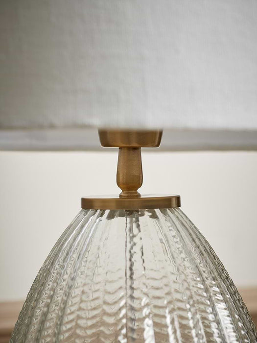 Herringbone Glass Droplet Table Lamp