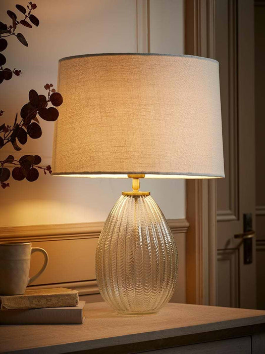 Herringbone Glass Droplet Table Lamp