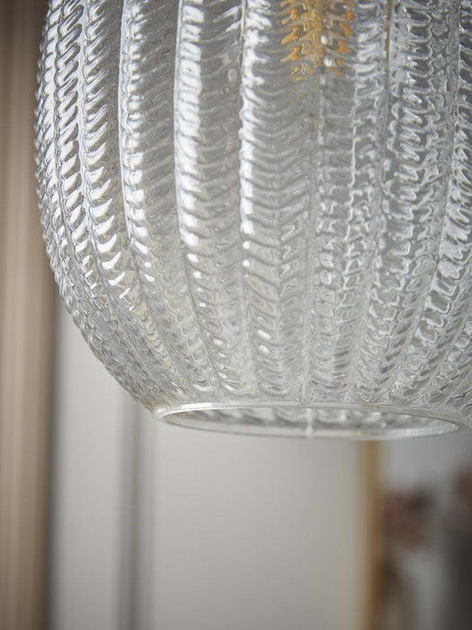 Herringbone Glass Pendant - Droplet