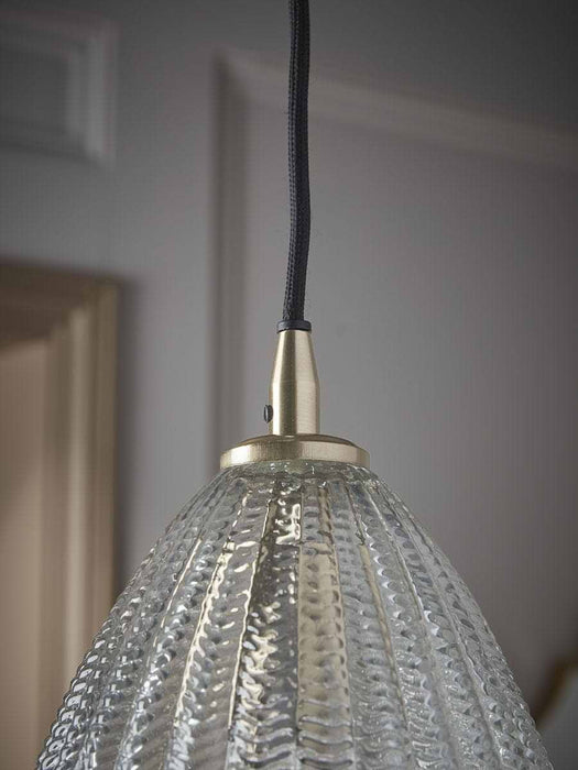 Herringbone Glass Pendant - Droplet