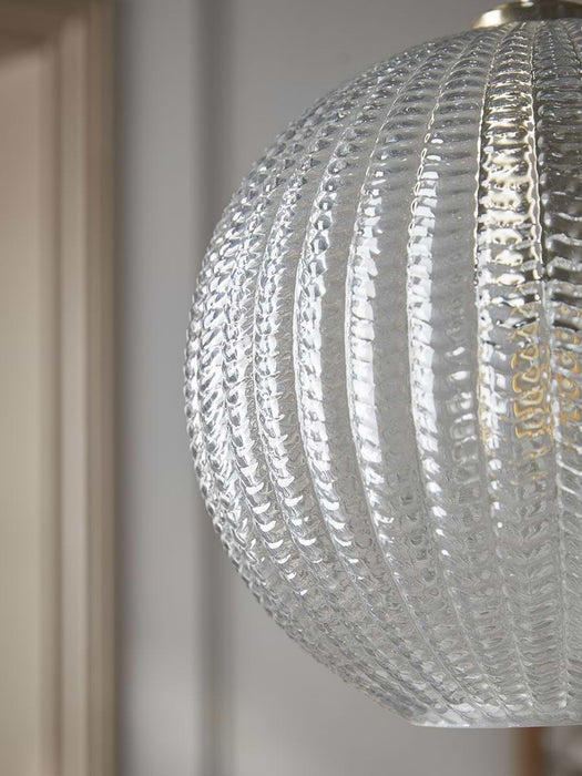Herringbone Glass Pendant - Round