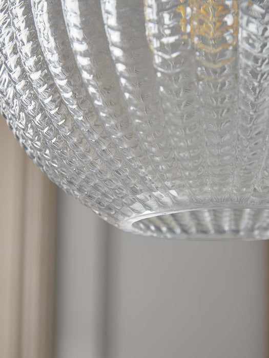 Herringbone Glass Pendant - Round