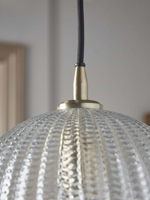 Herringbone Glass Pendant - Round