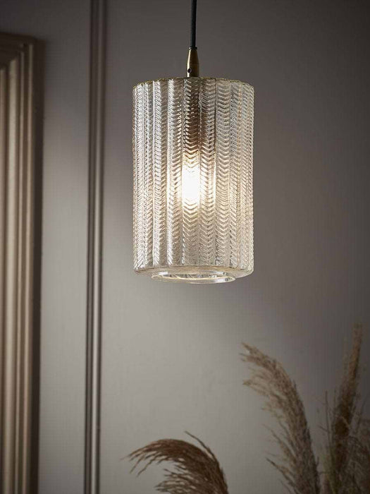 Herringbone Glass Pendant - Column