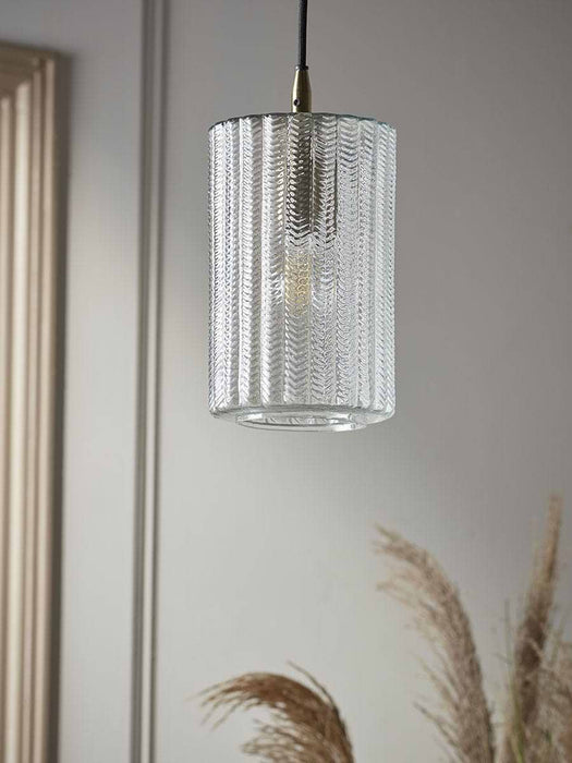 Herringbone Glass Pendant - Column