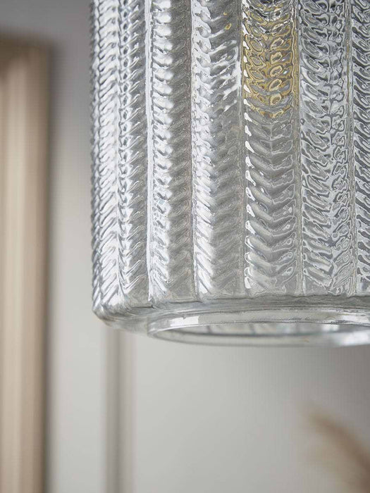 Herringbone Glass Pendant - Column