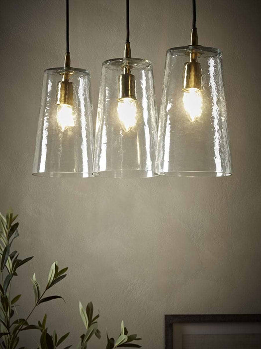 Three Tapered Glass Pendants