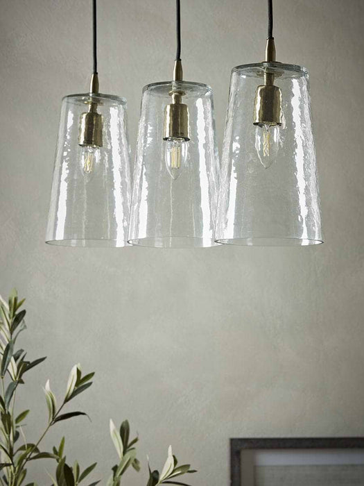 Three Tapered Glass Pendants