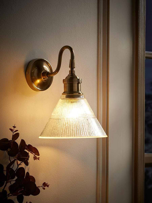 Textured Glass Tapered Wall Light