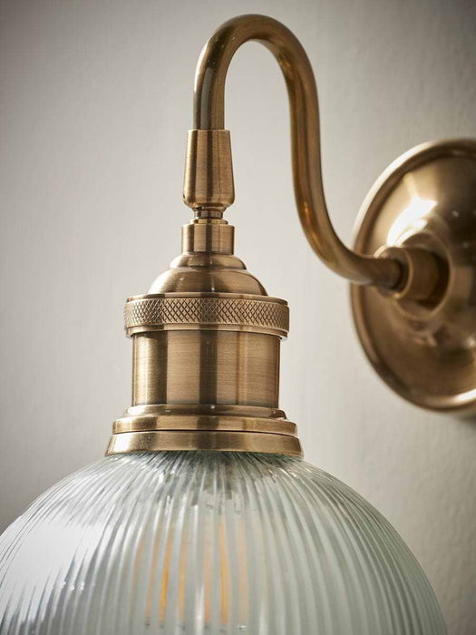 Round Ribbed Glass Wall Light