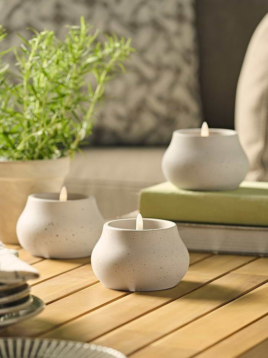 Three Concrete LED Candles - Small