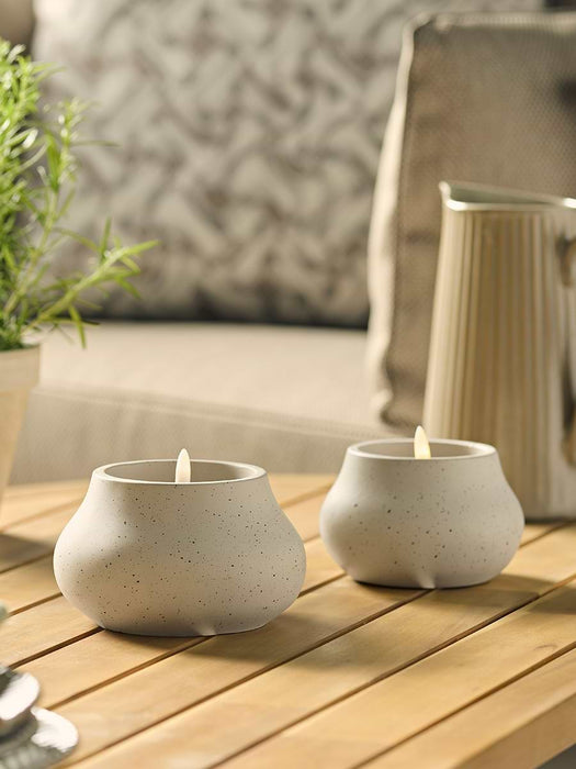 Three Concrete LED Candles - Small
