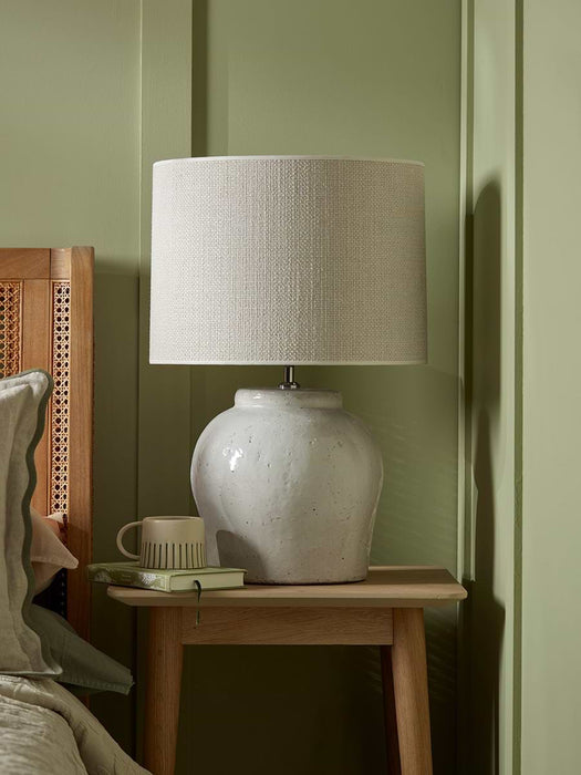 White Glazed Table Lamp