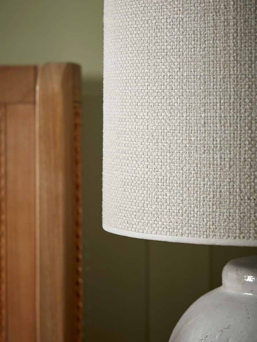 White Glazed Table Lamp - Large