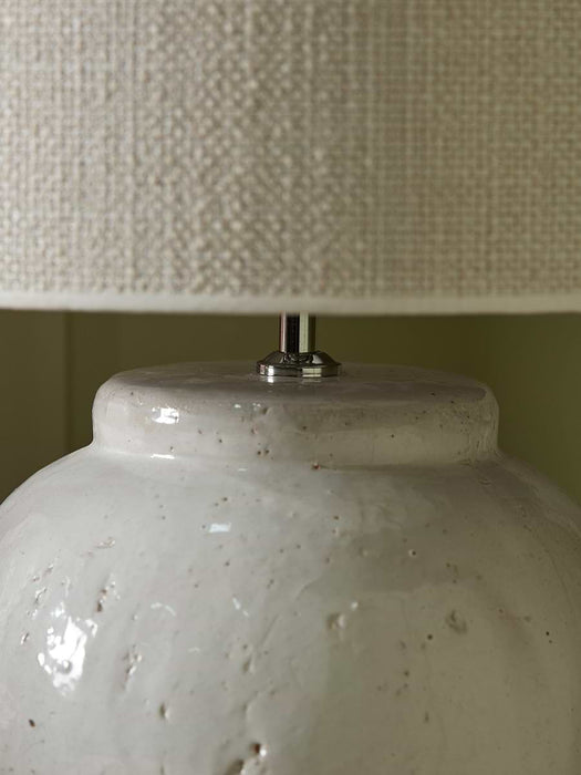 White Glazed Table Lamp